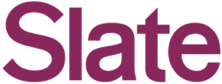 Slate logo in purple text