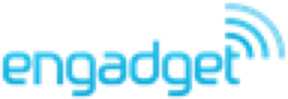 Engadget logo in light blue text