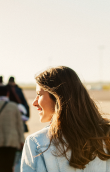 Woman about to board a plane